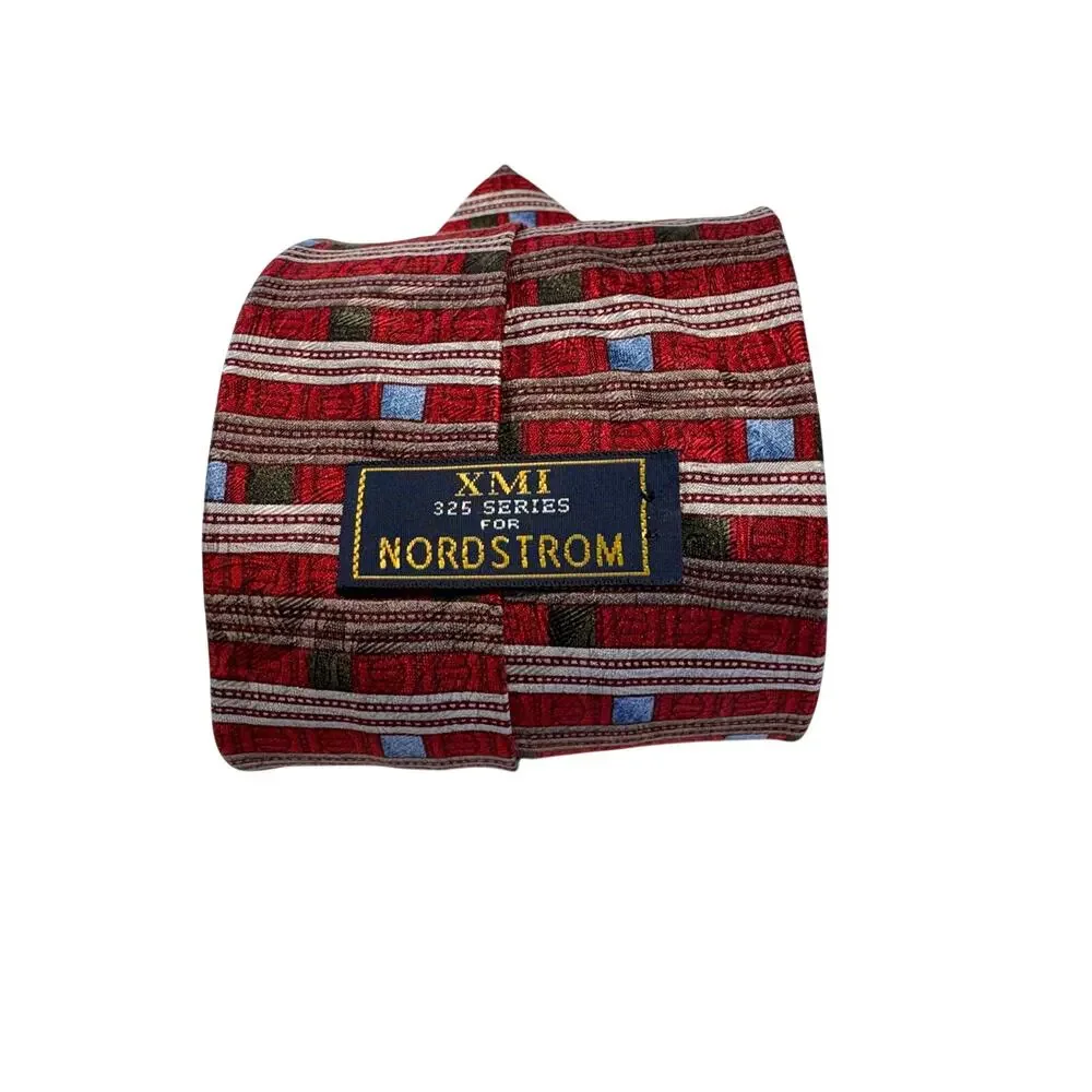 Nordstrom Silk Necktie, Striped Geometric Pattern, Men's Accessory